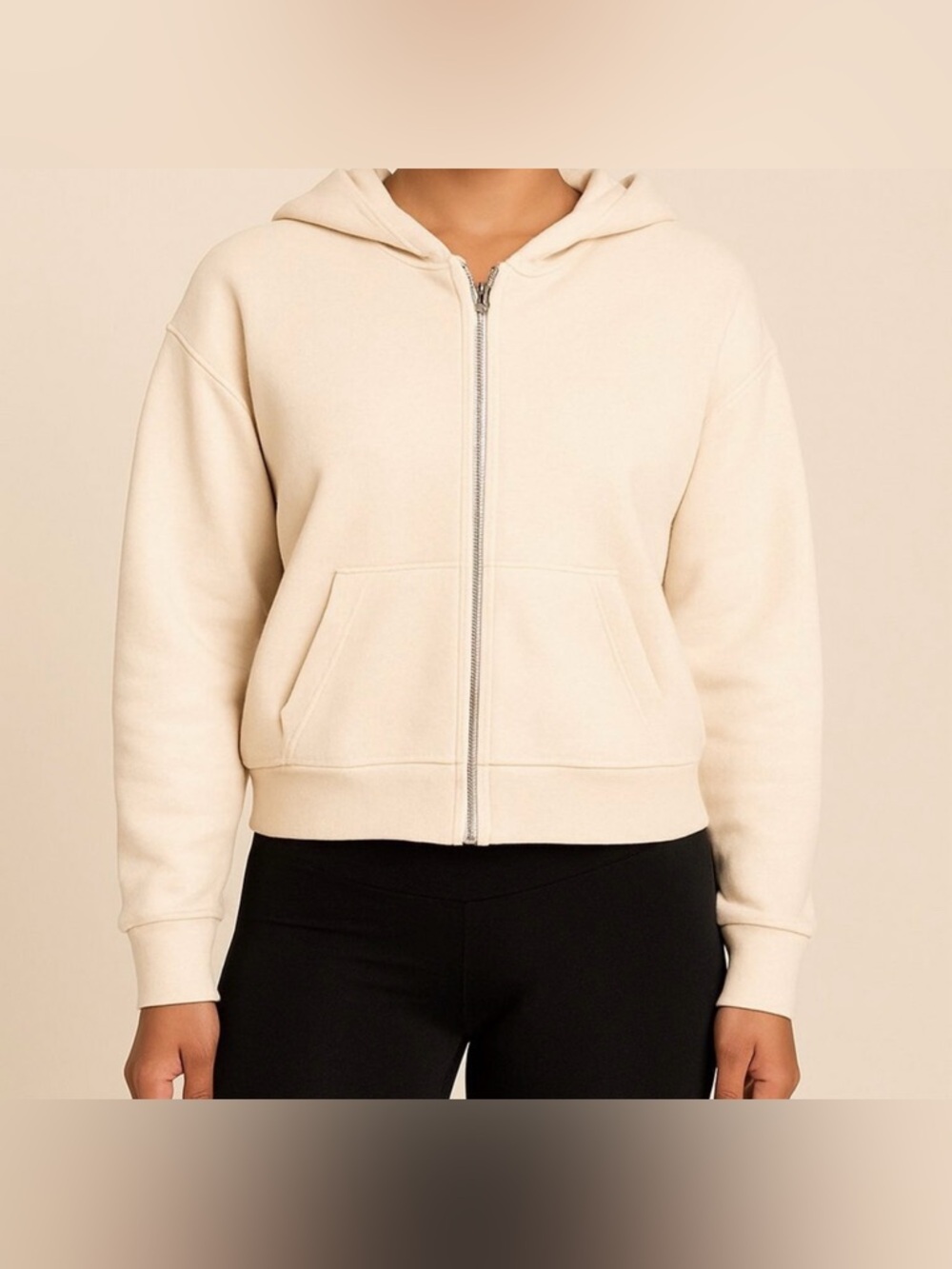 A New Day Cream Zip Up Hoodie, NWT, Size M